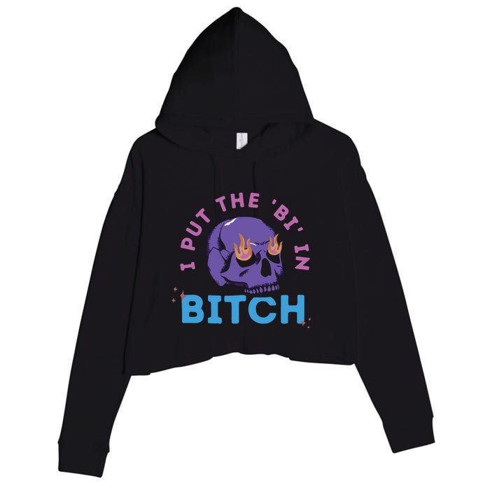 Bi Bitch By Hfoxx77 I Put The Bi In Bitch Crop Fleece Hoodie