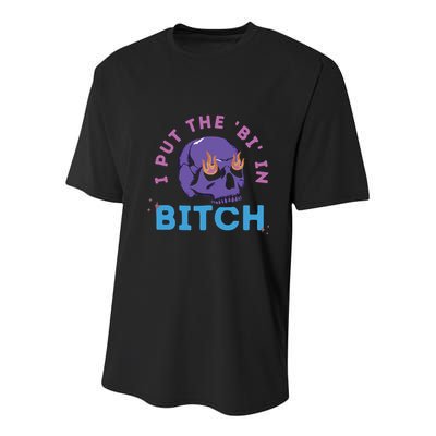 Bi Bitch By Hfoxx77 I Put The Bi In Bitch Youth Performance Sprint T-Shirt