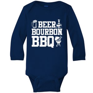 Beer Bourbon Bbq Gift Bbq Grillmaster Gift Baby Long Sleeve Bodysuit