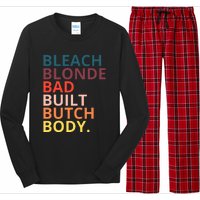 Bleach Blonde Bad Built Butch Body Funny Retro Vintage Long Sleeve Pajama Set