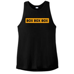 Box Box Box Formula Racing Radio Pit Box Box Box Ladies PosiCharge Tri-Blend Wicking Tank