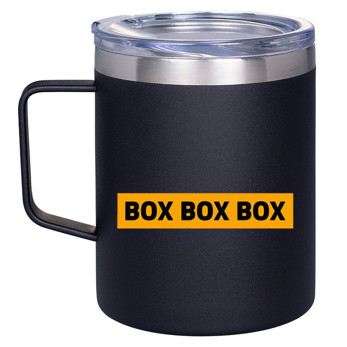 Box Box Box Formula Racing Radio Pit Box Box Box 12oz Stainless Steel Coffee Mug