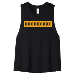 Box Box Box Formula Racing Radio Pit Box Box Box Women's Racerback Cropped Tank