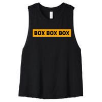 Box Box Box Formula Racing Radio Pit Box Box Box Women's Racerback Cropped Tank