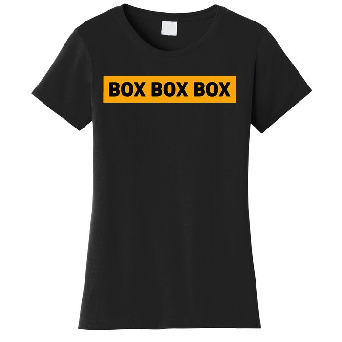 Box Box Box Formula Racing Radio Pit Box Box Box Women's T-Shirt