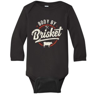 Body By Brisket Backyard Cookout BBQ Grill Baby Long Sleeve Bodysuit