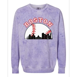 Boston Baseball Boston MA Cityscape BOS Skyline Colorblast Crewneck Sweatshirt