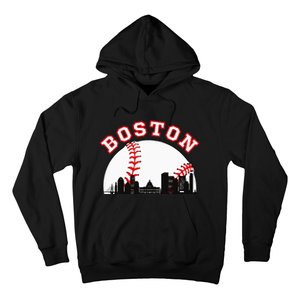 Boston Baseball Boston MA Cityscape BOS Skyline Hoodie