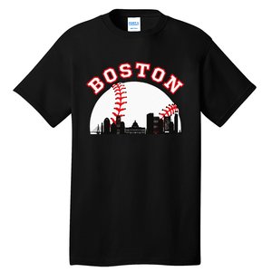 Boston Baseball Boston MA Cityscape BOS Skyline Tall T-Shirt