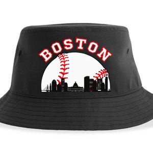 Boston Baseball Boston MA Cityscape BOS Skyline Sustainable Bucket Hat