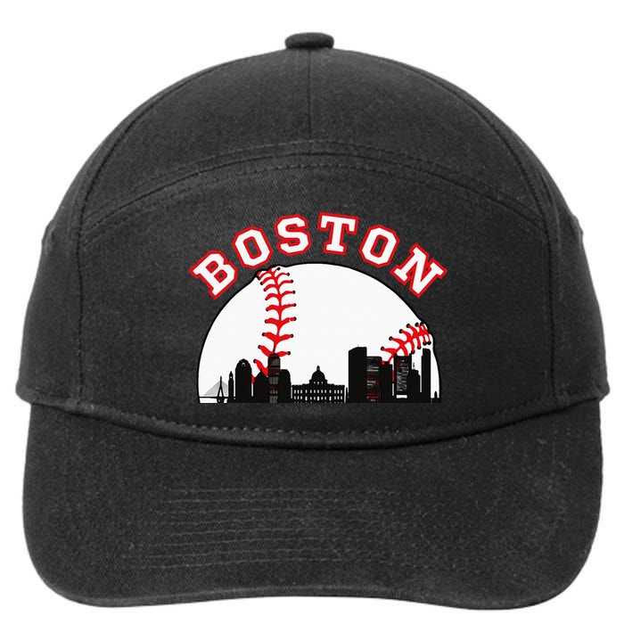 Boston Baseball Boston MA Cityscape BOS Skyline 7-Panel Snapback Hat