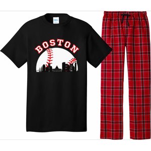 Boston Baseball Boston MA Cityscape BOS Skyline Pajama Set