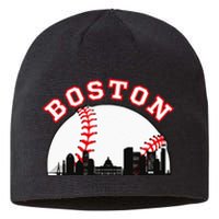 Boston Baseball Boston MA Cityscape BOS Skyline Sustainable Beanie