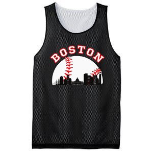 Boston Baseball Boston MA Cityscape BOS Skyline Mesh Reversible Basketball Jersey Tank