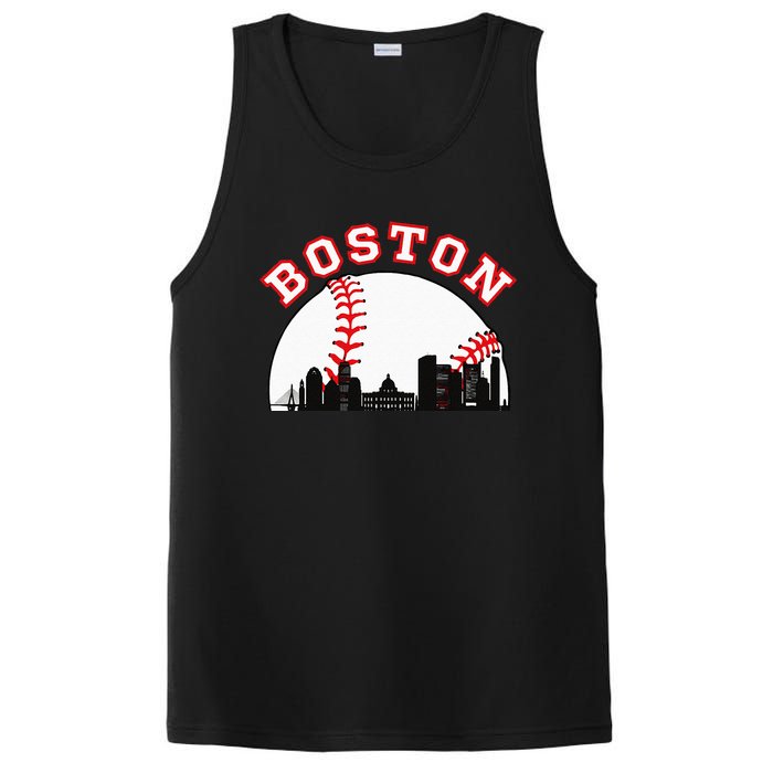 Boston Baseball Boston MA Cityscape BOS Skyline PosiCharge Competitor Tank