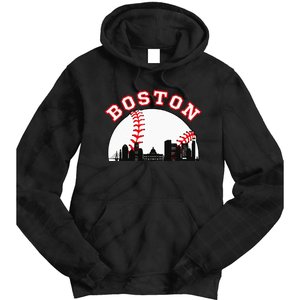 Boston Baseball Boston MA Cityscape BOS Skyline Tie Dye Hoodie