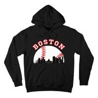 Boston Baseball Boston MA Cityscape BOS Skyline Tall Hoodie