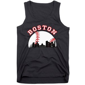 Boston Baseball Boston MA Cityscape BOS Skyline Tank Top