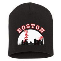 Boston Baseball Boston MA Cityscape BOS Skyline Short Acrylic Beanie