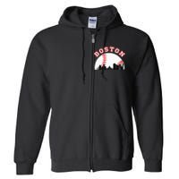 Boston Baseball Boston MA Cityscape BOS Skyline Full Zip Hoodie