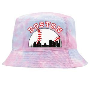 Boston Baseball Boston MA Cityscape BOS Skyline Tie-Dyed Bucket Hat