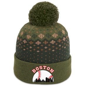 Boston Baseball Boston MA Cityscape BOS Skyline The Baniff Cuffed Pom Beanie