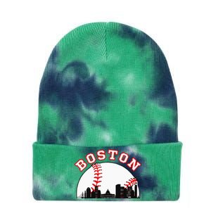 Boston Baseball Boston MA Cityscape BOS Skyline Tie Dye 12in Knit Beanie