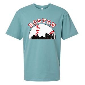 Boston Baseball Boston MA Cityscape BOS Skyline Sueded Cloud Jersey T-Shirt