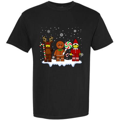 Block Brick Building Figure Christmas Master Builder Kids Garment-Dyed Heavyweight T-Shirt