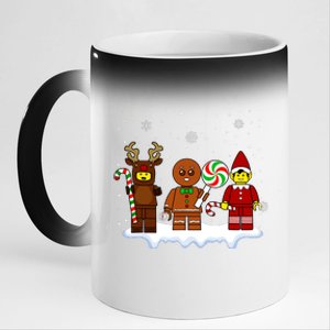 Block Brick Building Figure Christmas Master Builder Kids 11oz Black Color Changing Mug