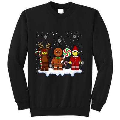 Block Brick Building Figure Christmas Master Builder Kids Sweatshirt