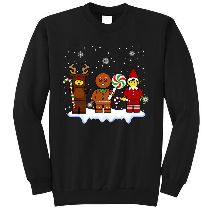 Block Brick Building Figure Christmas Master Builder Kids Sweatshirt