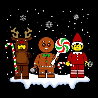 Block Brick Building Figure Christmas Master Builder Kids T-Shirt