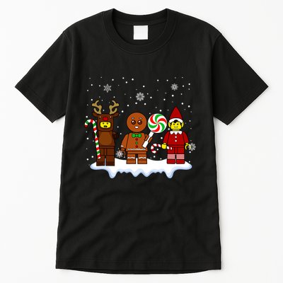Block Brick Building Figure Christmas Master Builder Kids Tall T-Shirt