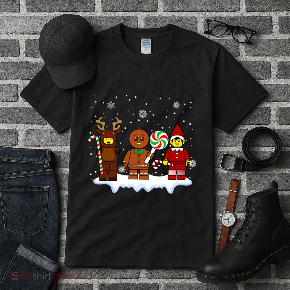 Block Brick Building Figure Christmas Master Builder Kids Tall T-Shirt