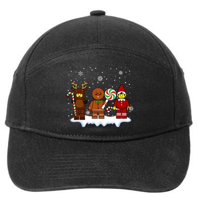 Block Brick Building Figure Christmas Master Builder Kids 7-Panel Snapback Hat