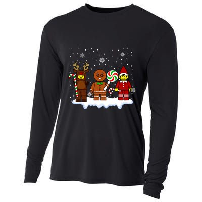 Block Brick Building Figure Christmas Master Builder Kids Cooling Performance Long Sleeve Crew