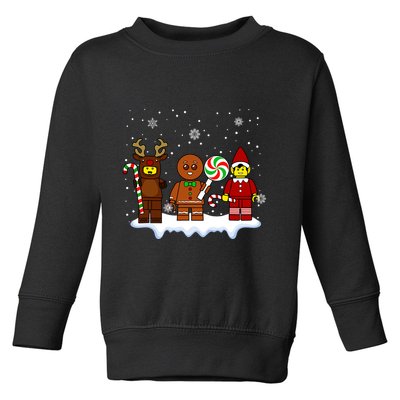 Block Brick Building Figure Christmas Master Builder Kids Toddler Sweatshirt