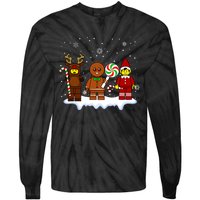 Block Brick Building Figure Christmas Master Builder Kids Tie-Dye Long Sleeve Shirt