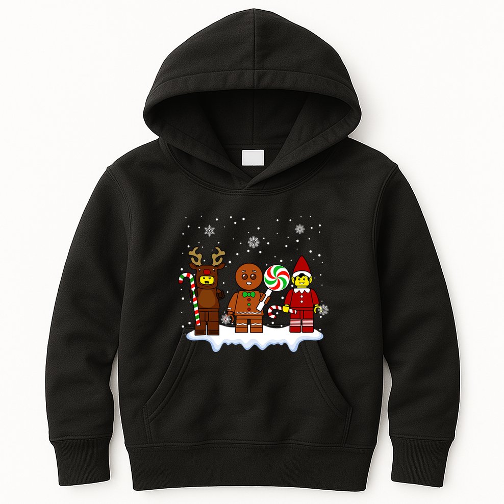 Block Brick Building Figure Christmas Master Builder Kids Kids Hoodie