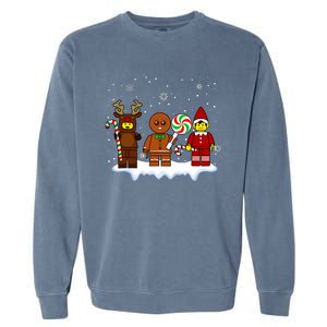 Block Brick Building Figure Christmas Master Builder Kids Garment-Dyed Sweatshirt