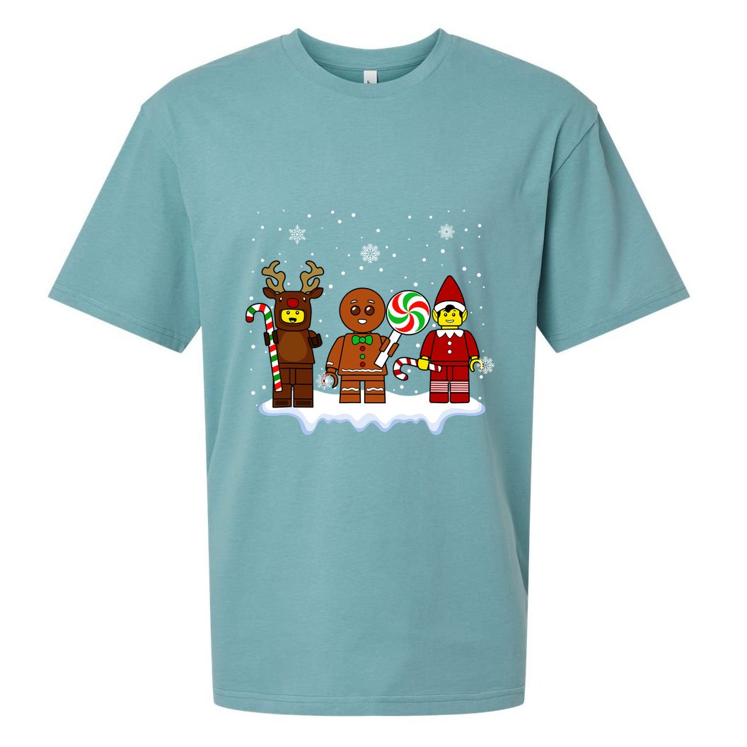 Block Brick Building Figure Christmas Master Builder Kids Sueded Cloud Jersey T-Shirt