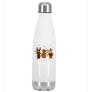 Block Brick Building Figure Christmas Master Builder Kids Stainless Steel Insulated Water Bottle