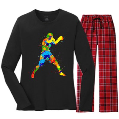 Boxing Boxer Boys Women's Long Sleeve Flannel Pajama Set 