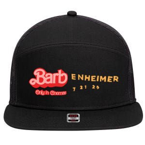 Barbenheimer Bar Bie Movie Oppenheimer 7 Panel Mesh Trucker Snapback Hat