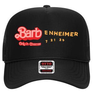 Barbenheimer Bar Bie Movie Oppenheimer High Crown Mesh Back Trucker Hat