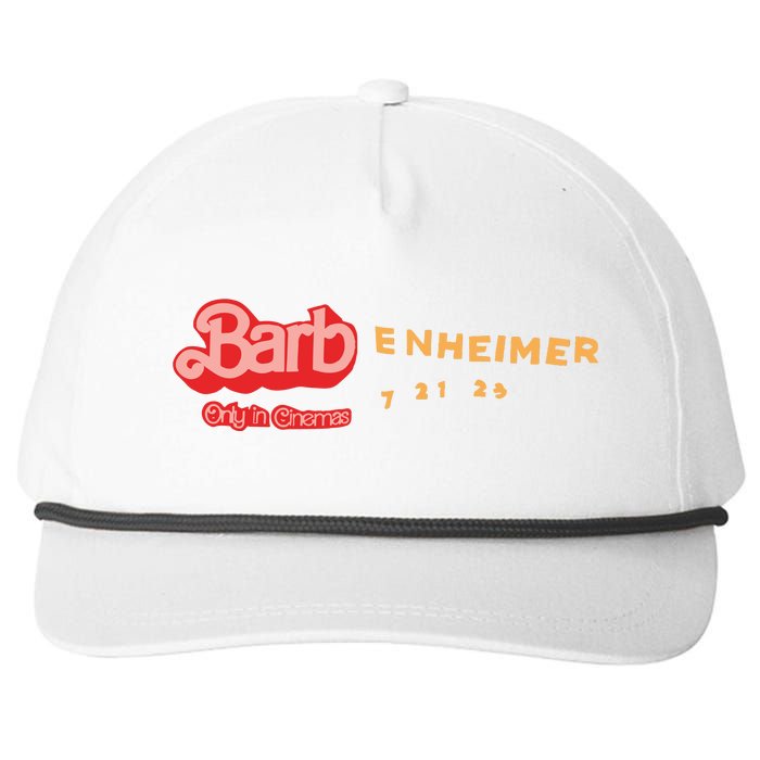 Barbenheimer Bar Bie Movie Oppenheimer Snapback Five-Panel Rope Hat