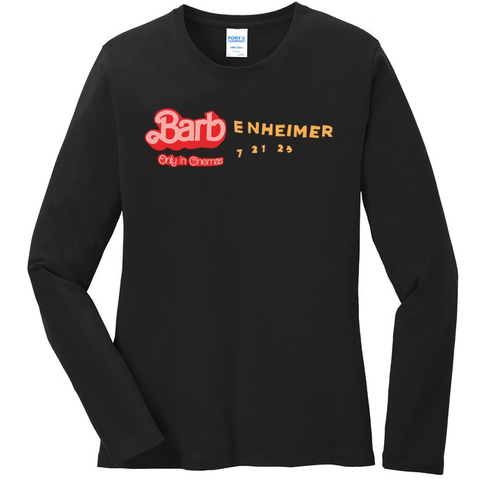 Barbenheimer Bar Bie Movie Oppenheimer Ladies Long Sleeve Shirt