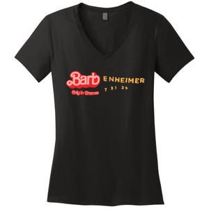 Barbenheimer Bar Bie Movie Oppenheimer Women's V-Neck T-Shirt