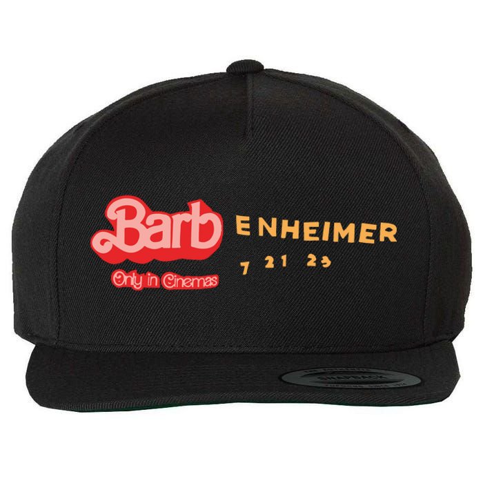 Barbenheimer Bar Bie Movie Oppenheimer Wool Snapback Cap